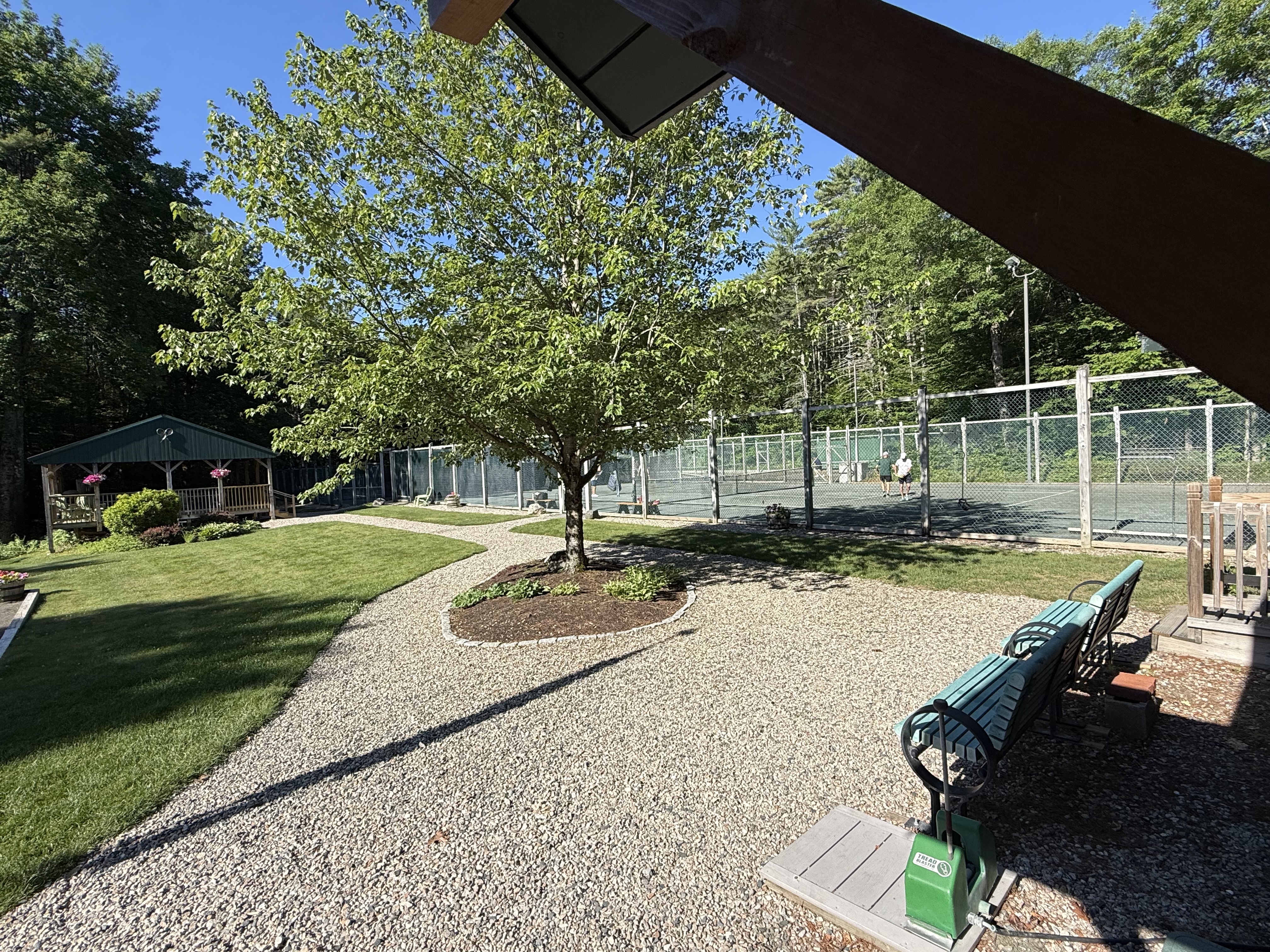 Club benches and courts at Wolfeboro Tennis Club